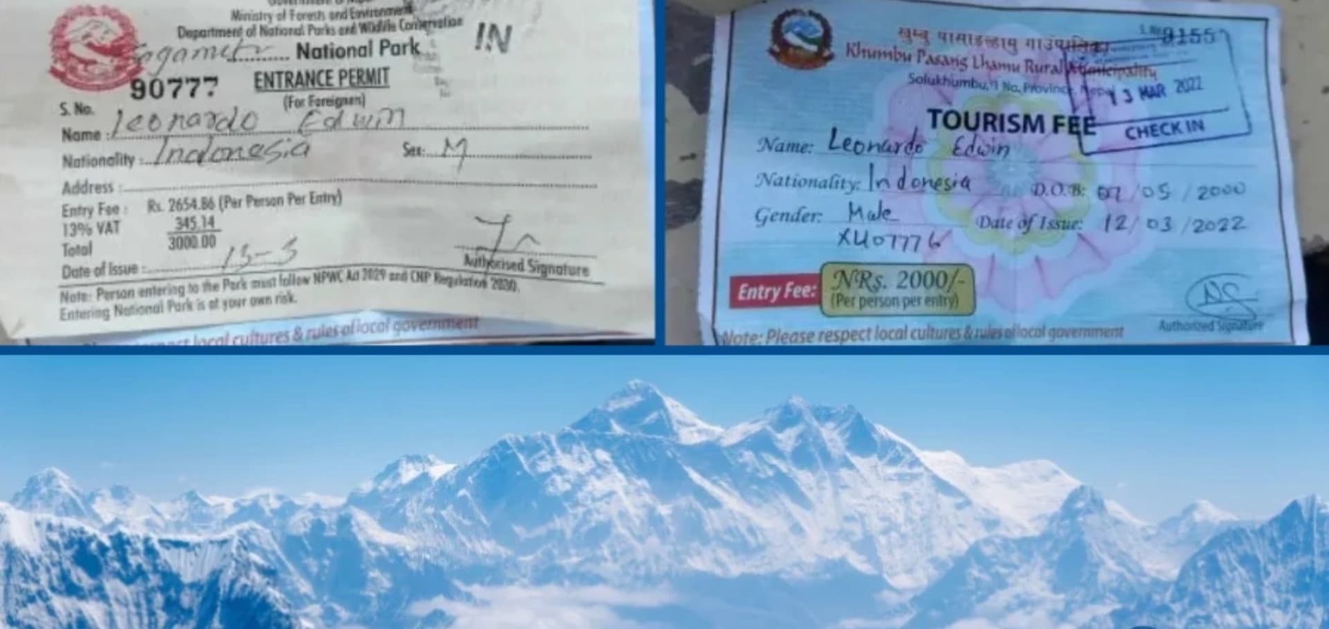 Permits in Everest Region