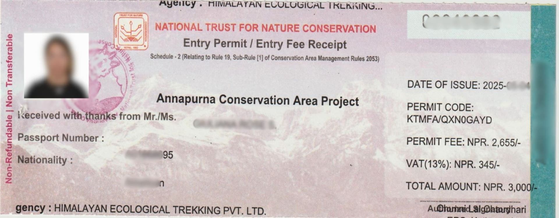 Permits in Annapurna Region