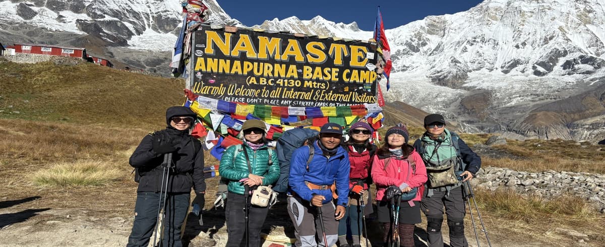 Plan Your Trek With Our Team Accessible Adventure guides and trekkers together on a Himalayan trail in Nepa